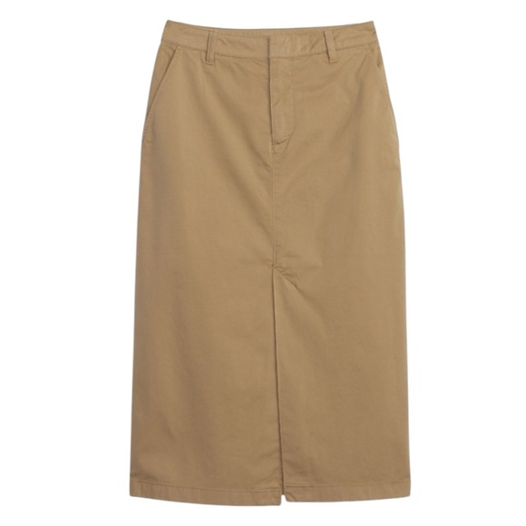 GAP Dresses & Skirts - GAP Khaki Utility Pocket Pencil Cotton Midi Skirt Size 6